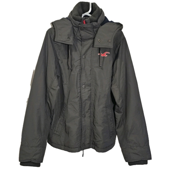 Hollister All Weather Jacket Women's Large Black Nylon Fleece Lined Jacket - Picture 1 of 16